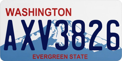 WA license plate AXV3826