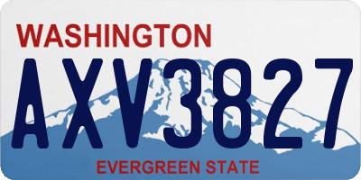WA license plate AXV3827