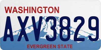 WA license plate AXV3829