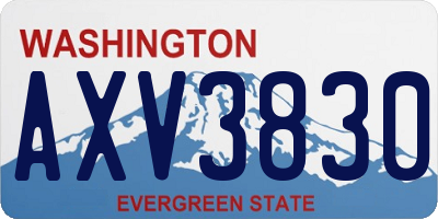 WA license plate AXV3830