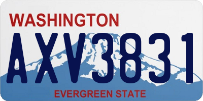 WA license plate AXV3831
