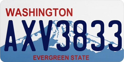 WA license plate AXV3833