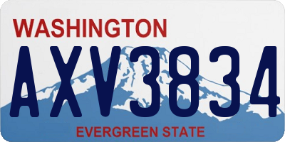 WA license plate AXV3834