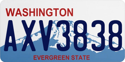 WA license plate AXV3838