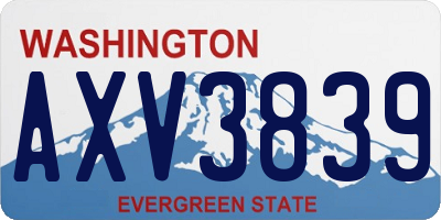 WA license plate AXV3839