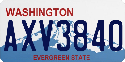 WA license plate AXV3840