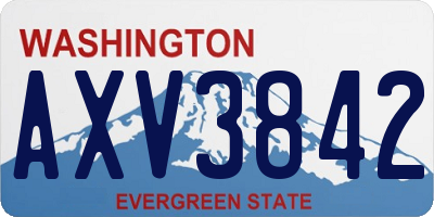 WA license plate AXV3842
