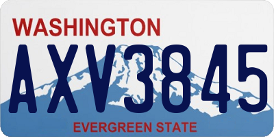 WA license plate AXV3845