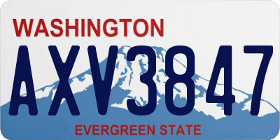 WA license plate AXV3847