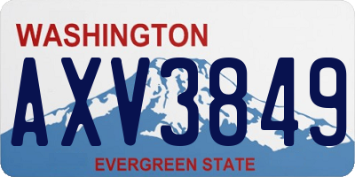WA license plate AXV3849