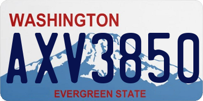 WA license plate AXV3850