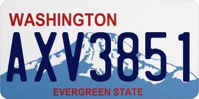 WA license plate AXV3851