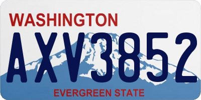WA license plate AXV3852