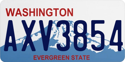 WA license plate AXV3854