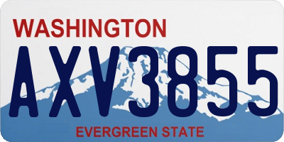 WA license plate AXV3855