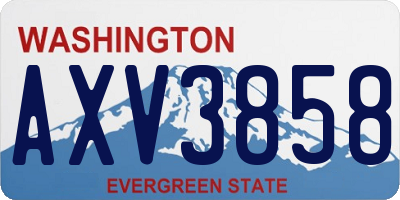 WA license plate AXV3858