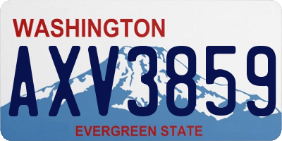 WA license plate AXV3859