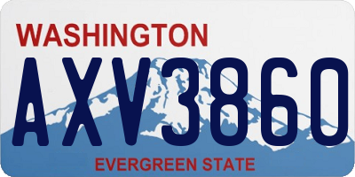 WA license plate AXV3860
