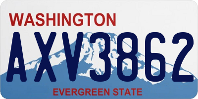 WA license plate AXV3862
