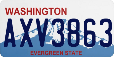WA license plate AXV3863