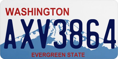 WA license plate AXV3864