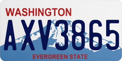 WA license plate AXV3865