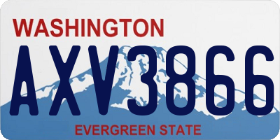 WA license plate AXV3866