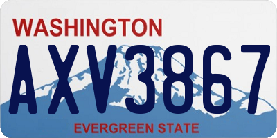 WA license plate AXV3867