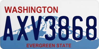 WA license plate AXV3868