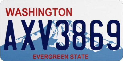 WA license plate AXV3869