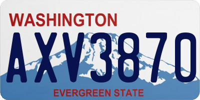 WA license plate AXV3870