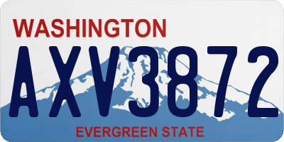 WA license plate AXV3872
