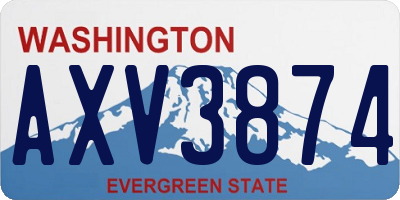 WA license plate AXV3874