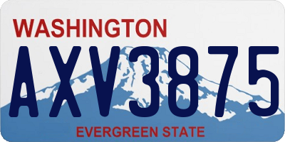 WA license plate AXV3875