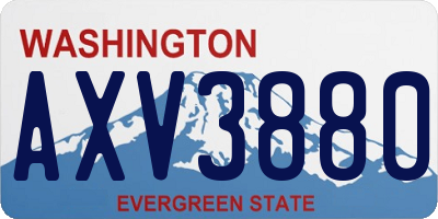 WA license plate AXV3880