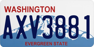 WA license plate AXV3881