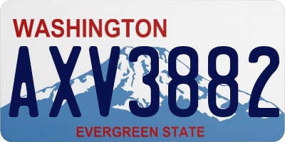 WA license plate AXV3882