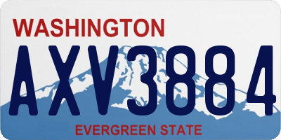WA license plate AXV3884