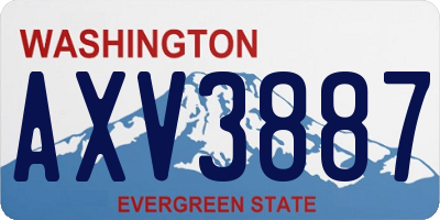 WA license plate AXV3887