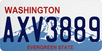 WA license plate AXV3889
