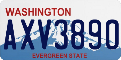 WA license plate AXV3890