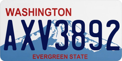 WA license plate AXV3892