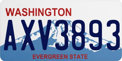 WA license plate AXV3893