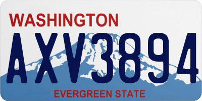 WA license plate AXV3894