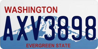 WA license plate AXV3898