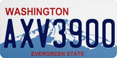WA license plate AXV3900