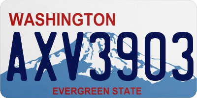 WA license plate AXV3903
