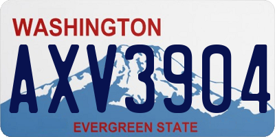 WA license plate AXV3904