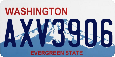 WA license plate AXV3906