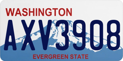 WA license plate AXV3908